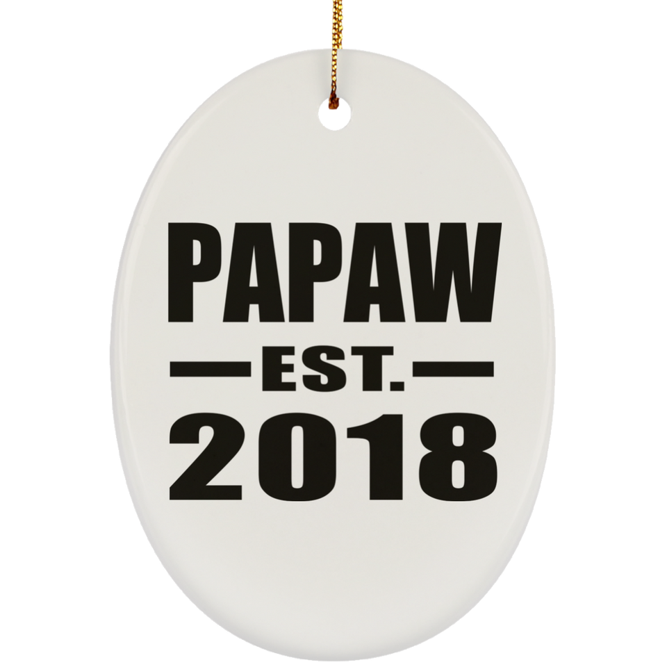 Papaw Established EST. 2018 - Oval Ornament