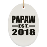 Papaw Established EST. 2018 - Oval Ornament