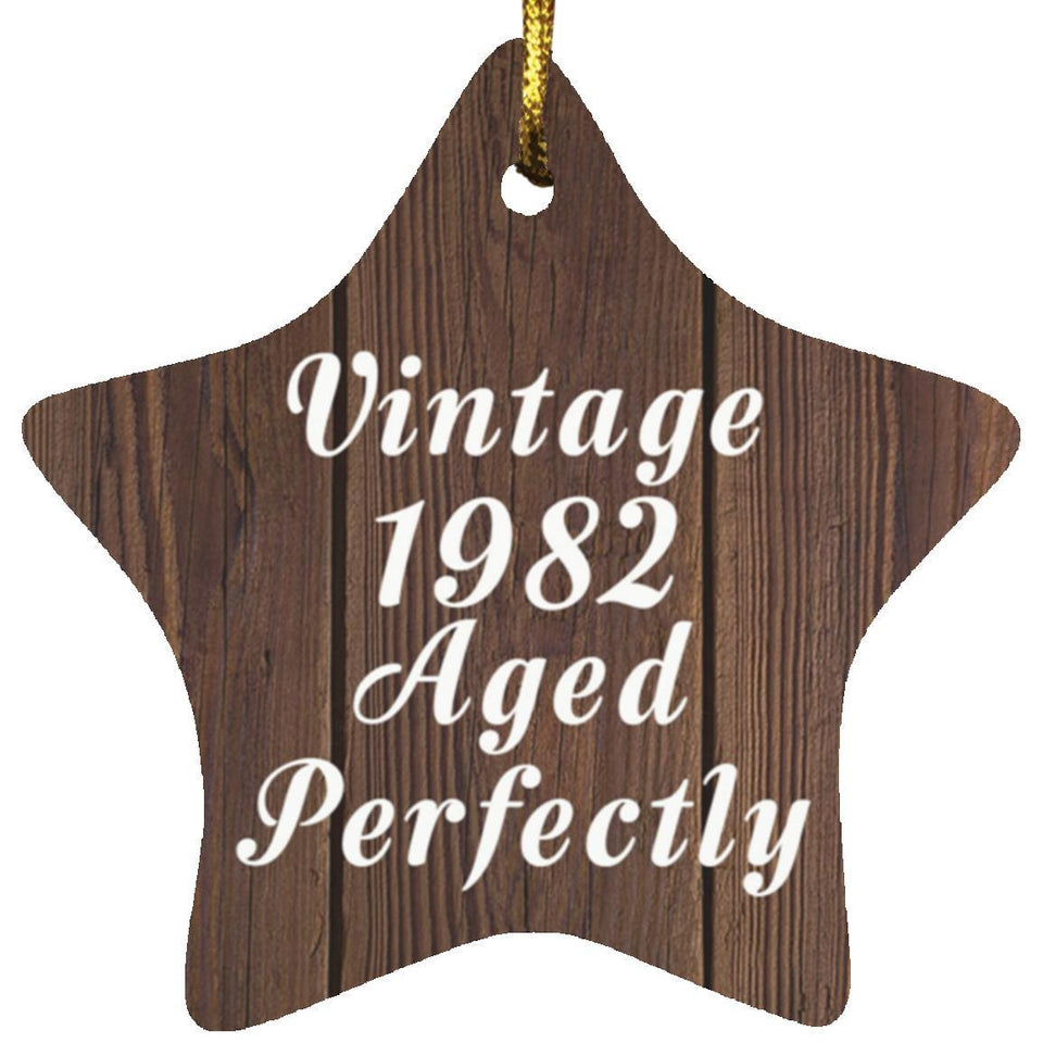 42nd Birthday Vintage 1982 Aged Perfectly - Star Ornament D