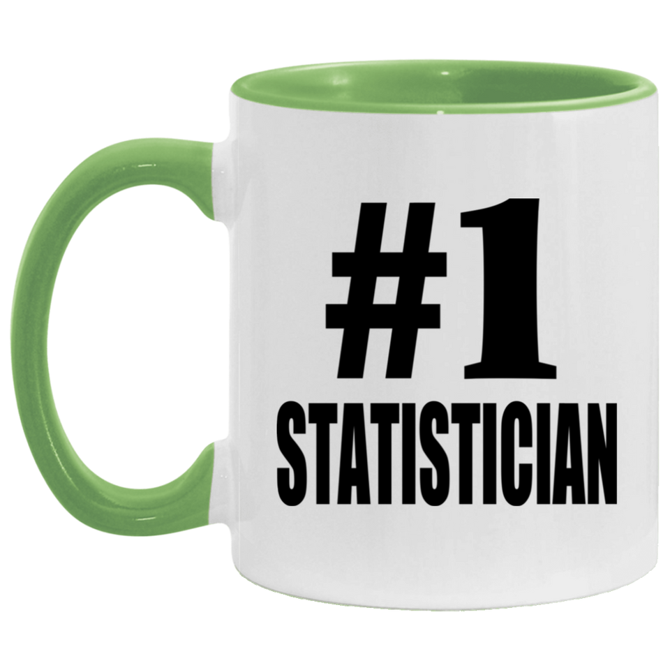 Number One #1 Statistician - 11oz Accent Mug Green