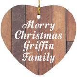Merry Christmas Griffin Family - Heart Ornament E