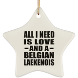 All I Need Is Love And A Belgian Laekenois - Star Ornament