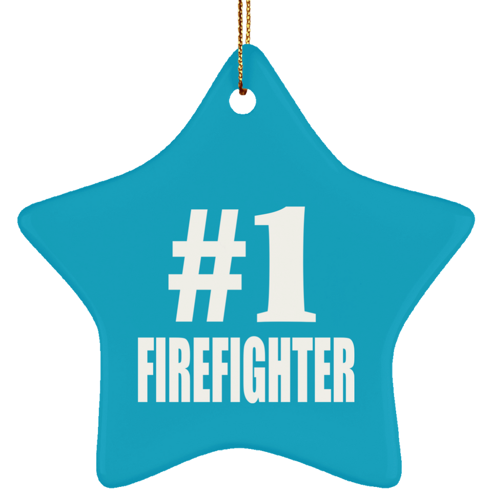 Number One #1 Firefighter - Star Ornament
