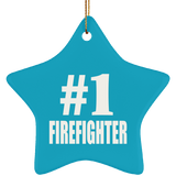 Number One #1 Firefighter - Star Ornament