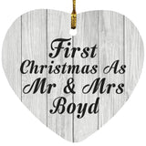 First Christmas As Mr & Mrs Boyd - Heart Ornament F
