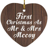 First Christmas As Mr & Mrs Mccoy - Heart Ornament D