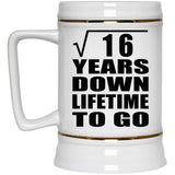4th Anniversary Square Root of 16 Years Lifetime To Go - Beer Stein