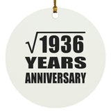 44th Anniversary Square Root of 1936 Years Anniversary - Circle Ornament