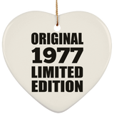 47th Birthday Original 1977 Limited Edition - Heart Ornament