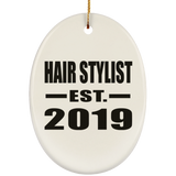 Hair Stylist Established EST. 2019 - Oval Ornament