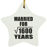 40th Anniversary Married For Square Root of 1600 Years - Star Ornament