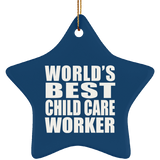 World's Best Child Care Worker - Star Ornament