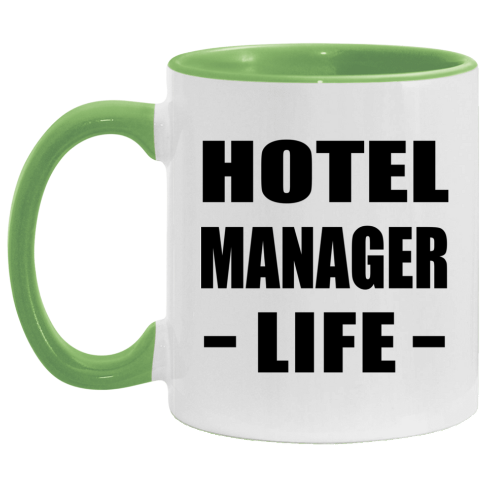 Hotel Manager Life - 11oz Accent Mug Green