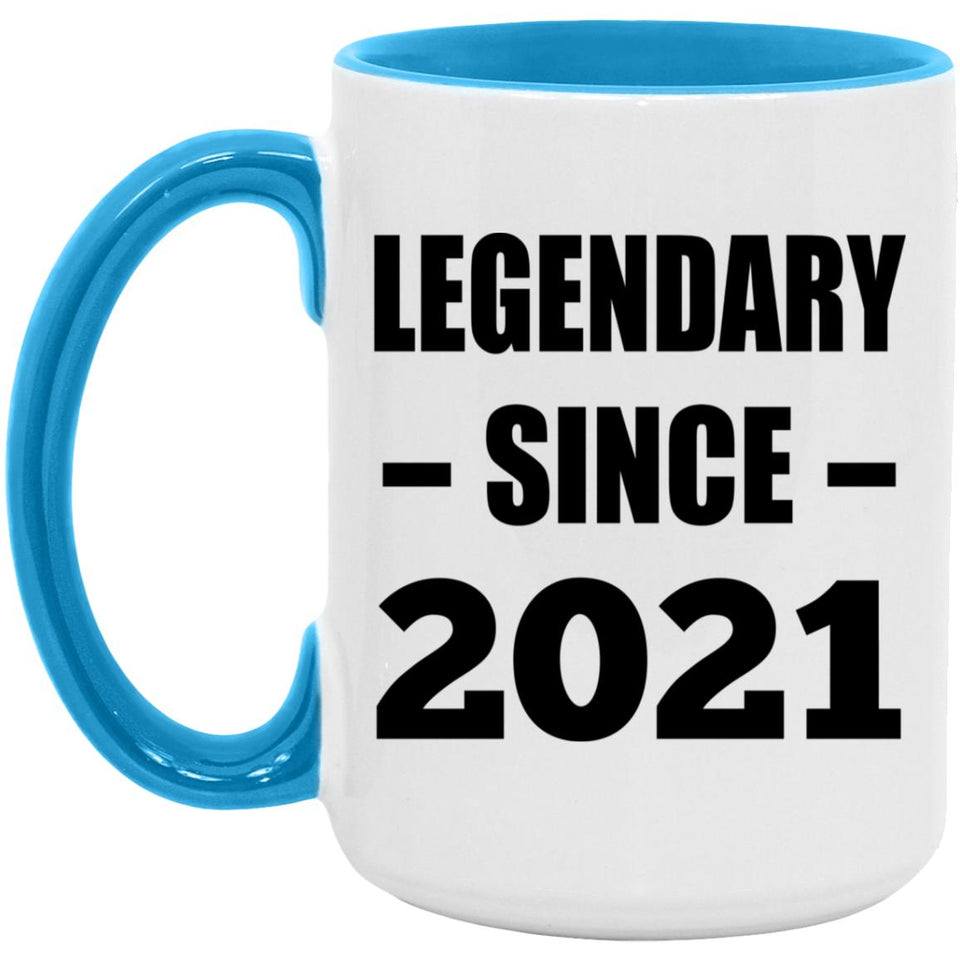 3rd Birthday Legendary Since 2021 - 15oz Accent Mug Blue