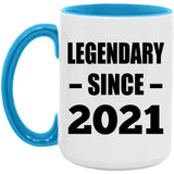 3rd Birthday Legendary Since 2021 - 15oz Accent Mug Blue