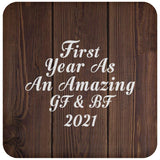 First Year As An Amazing Gf & Bf 2021 - Drink Coaster D