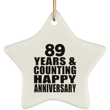 Happy 89th Anniversary 89 Years & Counting - Star Ornament