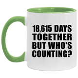 51st Anniversary 18,615 Days Together But Who's Counting - 11oz Accent Mug Green