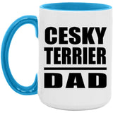 Cesky Terrier Dad - 15oz Accent Mug Blue