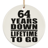 64th Anniversary 64 Years Down Lifetime To Go - Circle Ornament