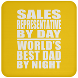 Sales Representative By Day World's Best Dad By Night - Drink Coaster