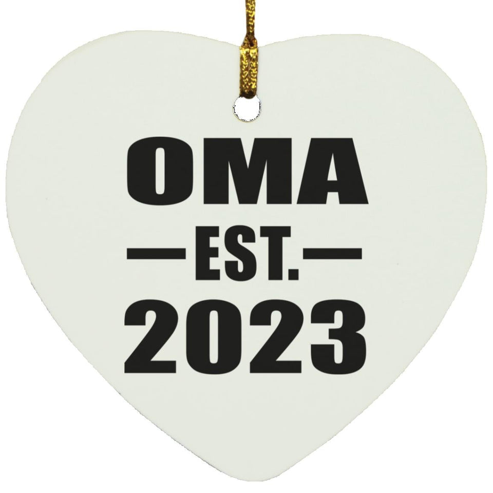 Oma Established EST. 2023 - Heart Ornament