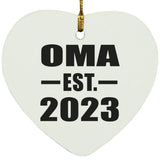 Oma Established EST. 2023 - Heart Ornament