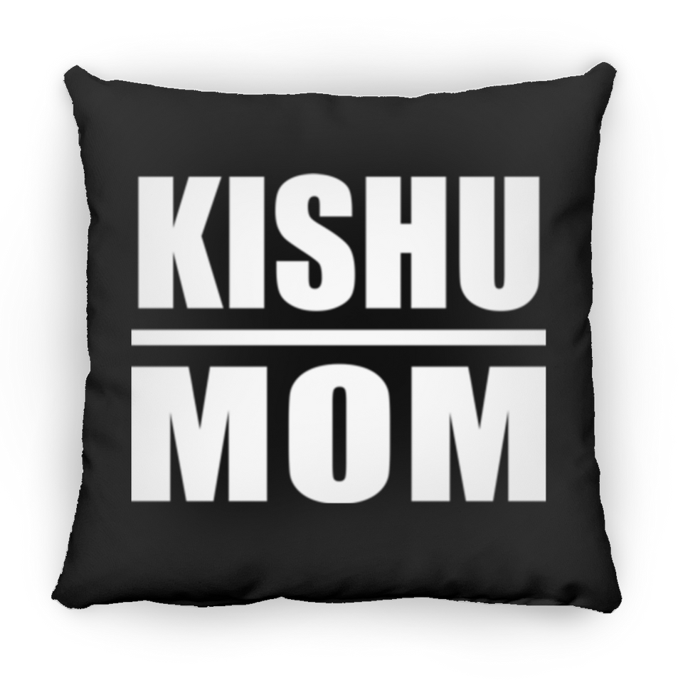 Kishu Mom - Throw Pillow Black