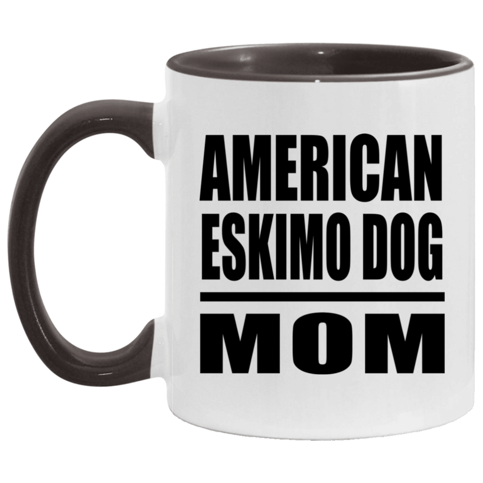 American Eskimo Dog Mom - 11oz Accent Mug Black
