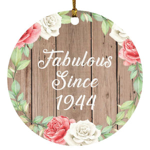 80th Birthday Fabulous Since 1944 - Circle Ornament B
