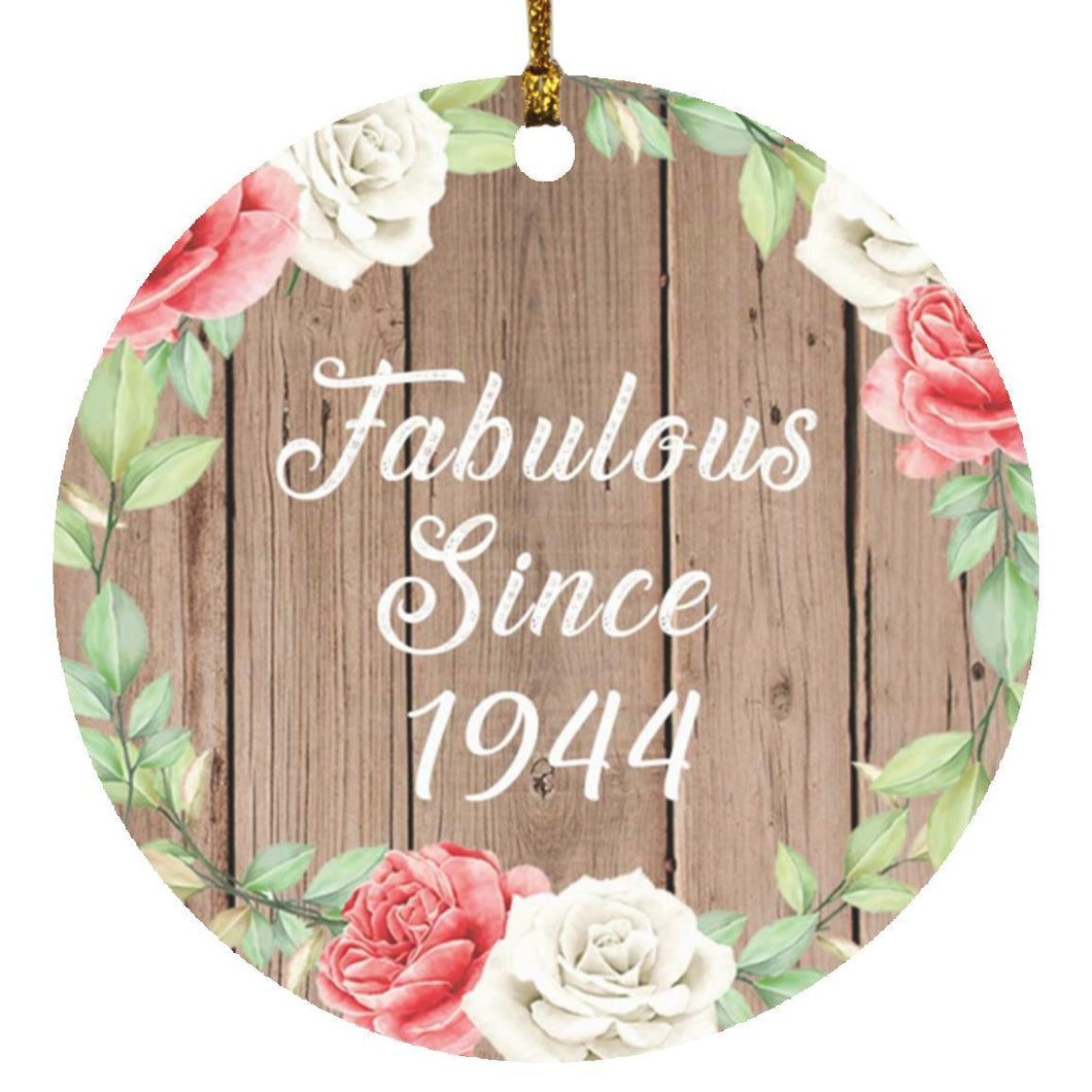 80th Birthday Fabulous Since 1944 - Circle Ornament B