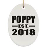 Poppy Established EST. 2018 - Oval Ornament