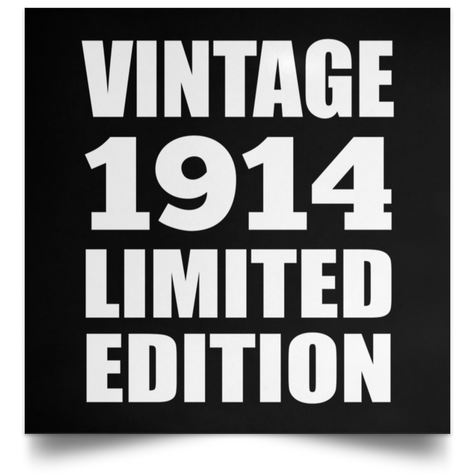 110th Birthday Vintage 1914 Limited Edition - Poster Square