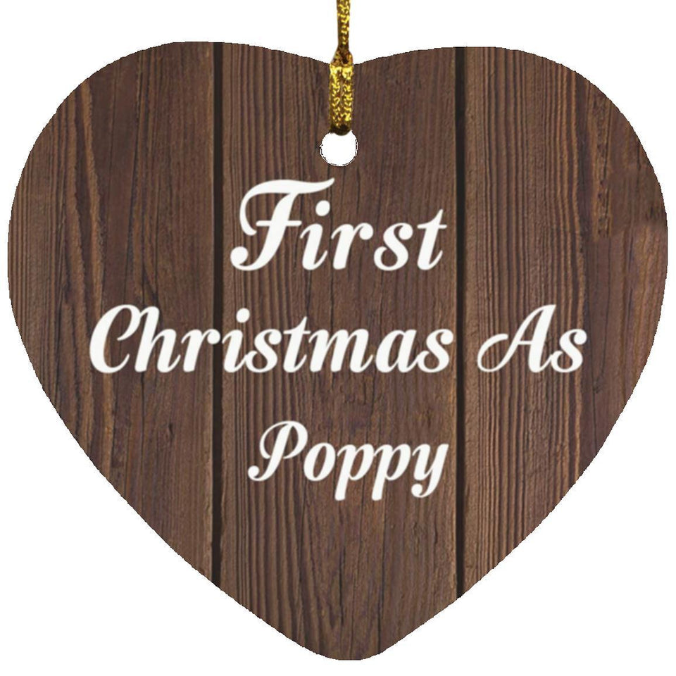 First Christmas As Poppy - Heart Ornament D