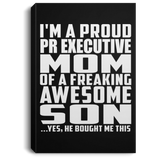 Proud Pr Executive Mom Of Awesome Son - Canvas Portrait