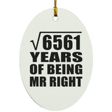 81st Anniversary Square Root of 6561 Years of Being Mr Right - Oval Ornament