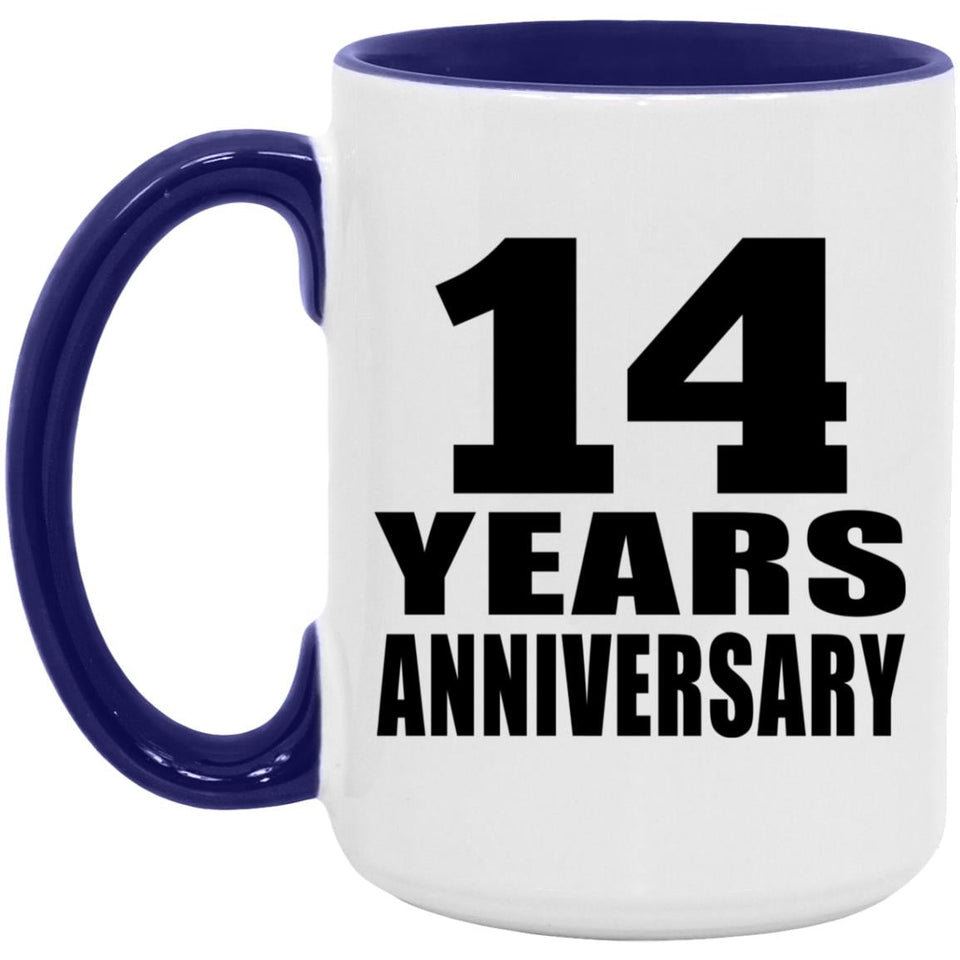 14th Anniversary 14 Years Anniversary - 15oz Accent Mug Purple