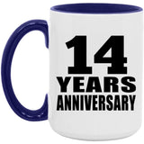 14th Anniversary 14 Years Anniversary - 15oz Accent Mug Purple