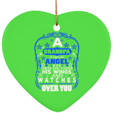 Grandpa Is Like An Angel Takes You Under His Wings - Heart Ornament