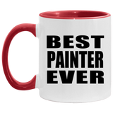 Best Painter Ever - 11oz Accent Mug Red