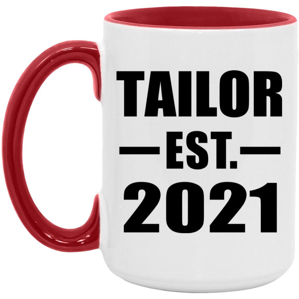 Tailor Established EST. 2021 - 15oz Accent Mug Red