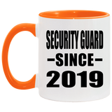Security Guard Since 2019 - 11oz Accent Mug Orange