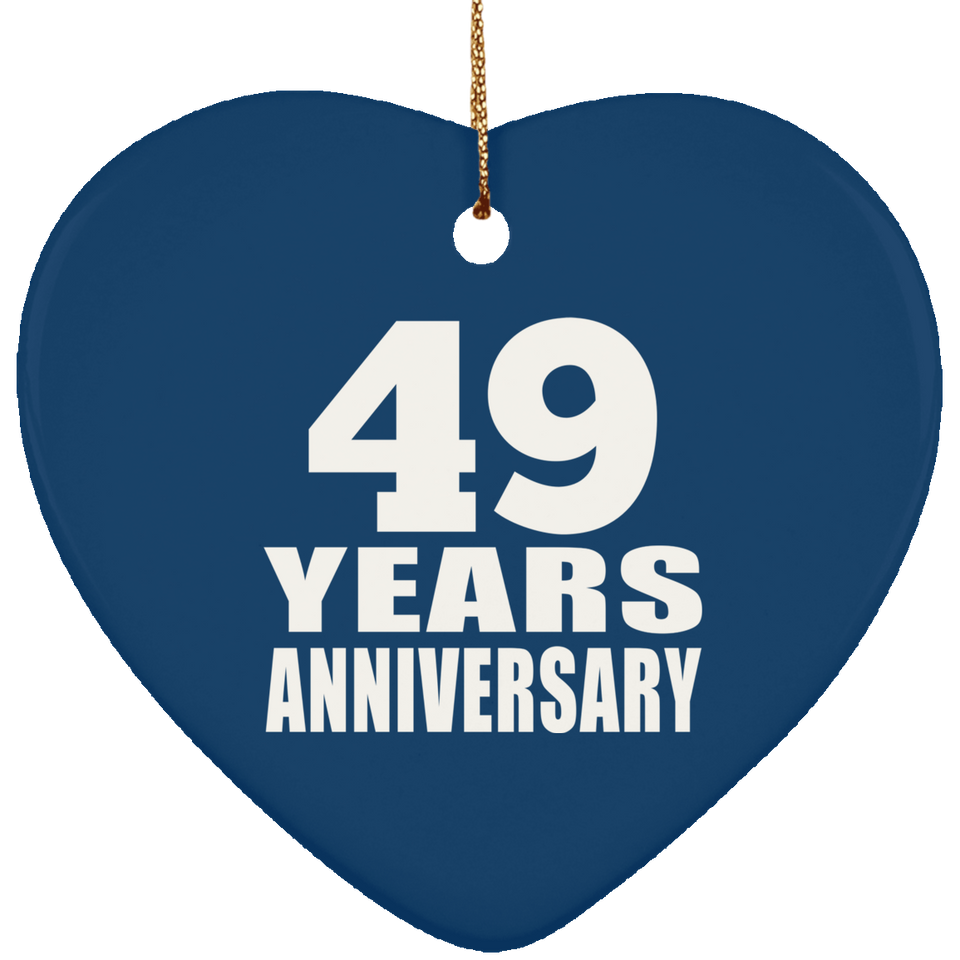 49th Anniversary 49 Years - Heart Ornament