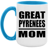 Great Pyrenees Mom - 15oz Accent Mug Blue