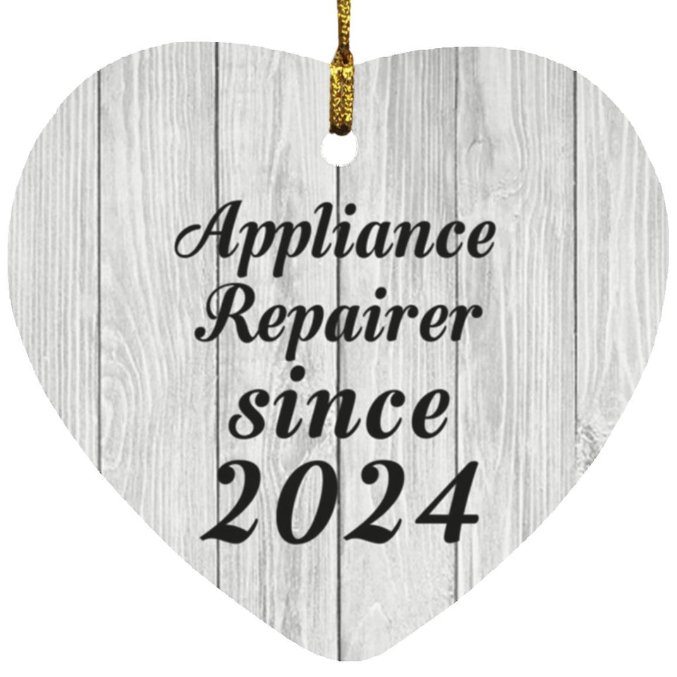 Appliance Repairer Since 2024 - Heart Ornament F