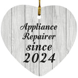 Appliance Repairer Since 2024 - Heart Ornament F