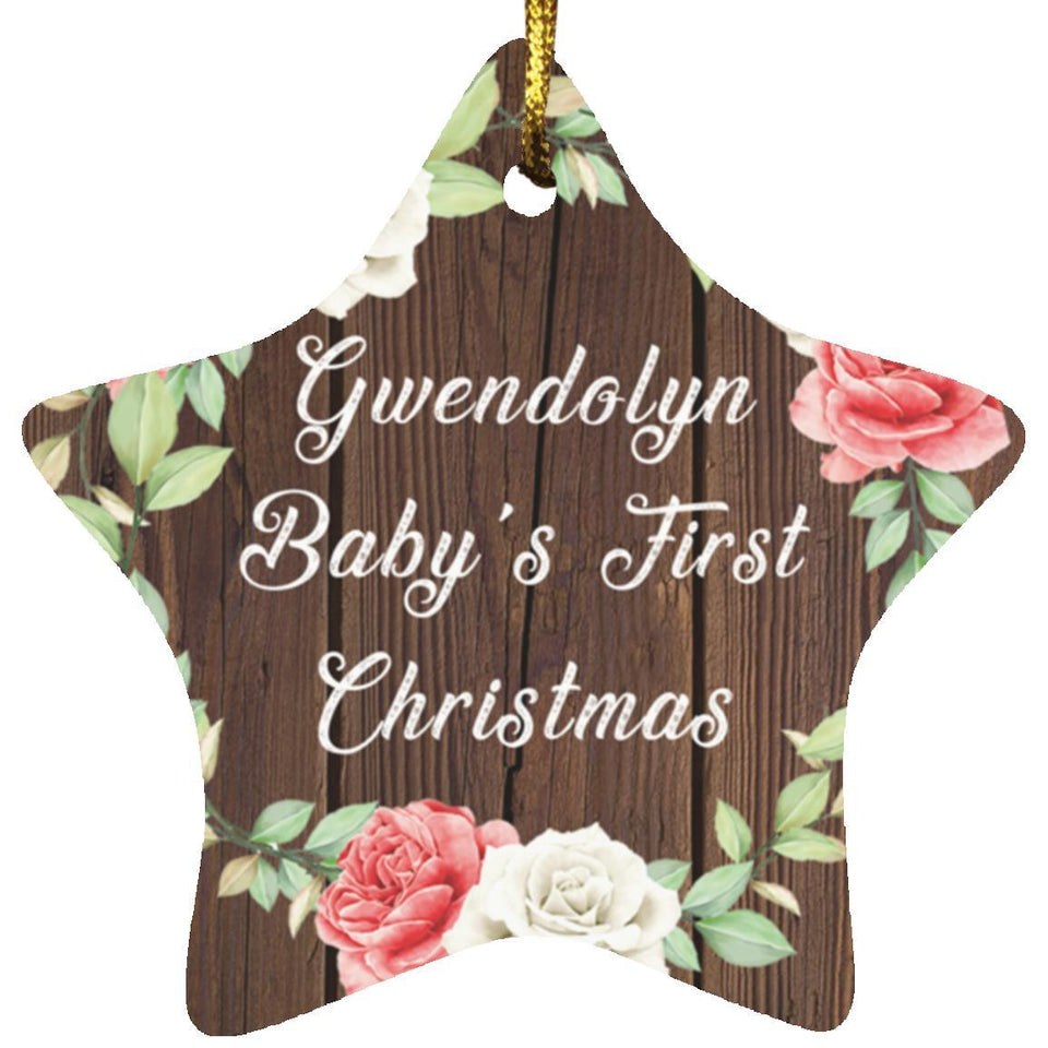 Gwendolyn Baby's First Christmas - Star Ornament A