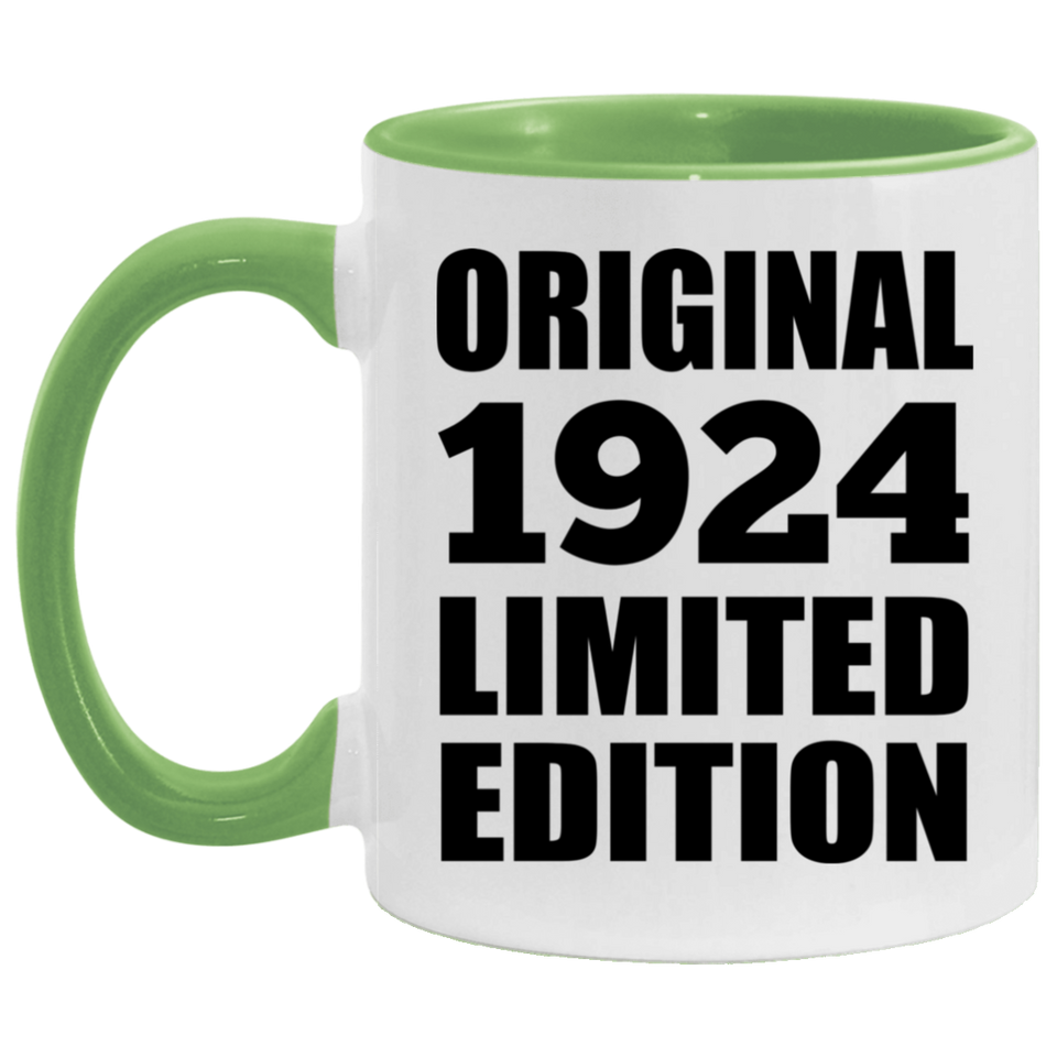 100th Birthday Original 1924 Limited Edition - 11oz Accent Mug Green