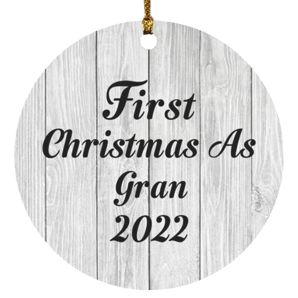 First Christmas As Gran 2022 - Circle Ornament F