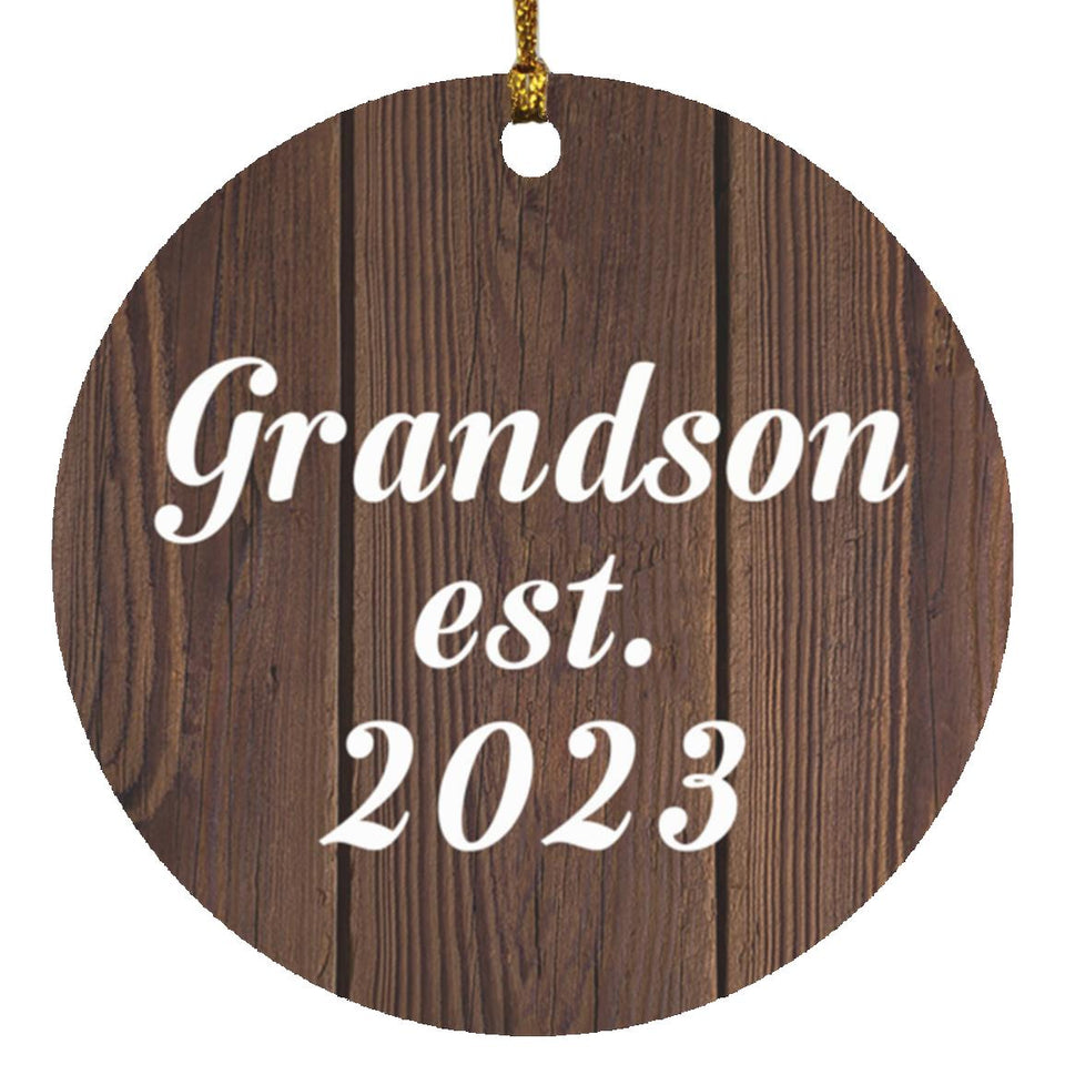 Grandson Established EST. 2023 - Circle Ornament D